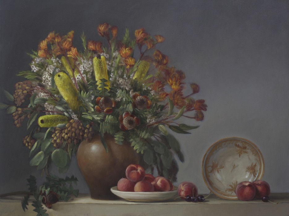 Native Flowers with Peaches