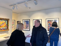 Sandy Sharp & Sandy Gore at the Kim Carpenter exhibition opening.