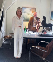 Sarah Bishop opening drinks.