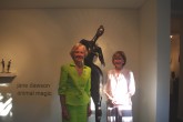 With one of Jane's sculptures.