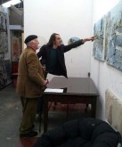 Enrique del Val & John Olsen with works by Ric Abel. (Christopher de Rouw Photography)