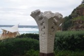 Michael Purdy's "Spinal Column" - sandstone & steel - 250 x 135 x 120 cm.