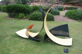Linda Bowden's "Reclining Figures" - mild steel & paint - 160 x 300 x 180 cm.