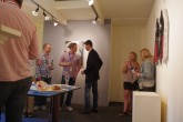During Linton Meagher's exhibition - the "Gallery Glide & Graze" group visited four Paddington galleries - here they had lunch & drinks & a floor talk by Linton.