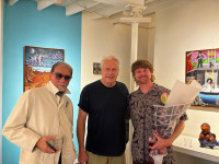 At Mickey Mason's opening drinks - Mickey with Yves Hernot & Walter Barda.